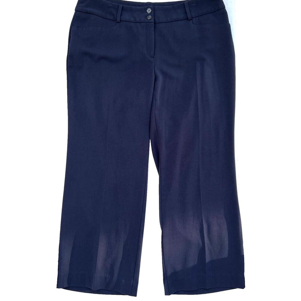 Alfani - Women's 18WP Dress Pants Navy Blue Wide Leg Ponte